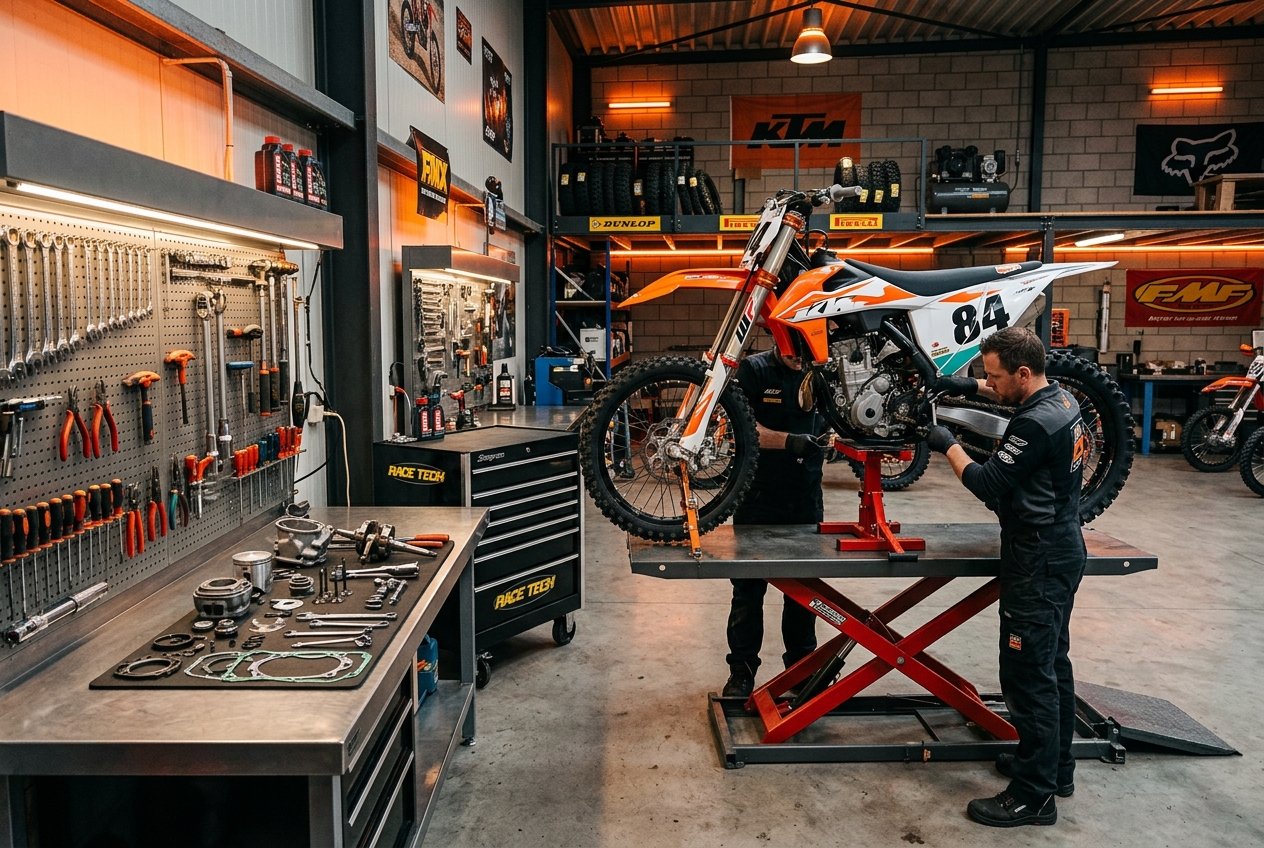 Dirt Bike Engine Rebuild Shop Work
